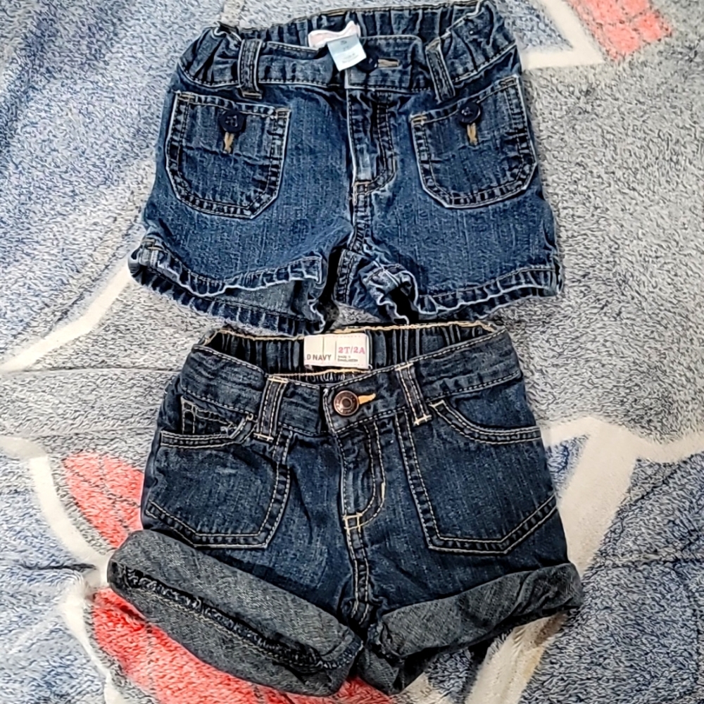 2 PAIRS OF VINTAGE 100% COTTON Old Navy Jean Shorts- 2t